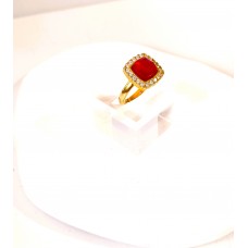 Γυναικείο Ασημένιο επίχρυσο δαχτυλίδι με ζιργκον (SR68)